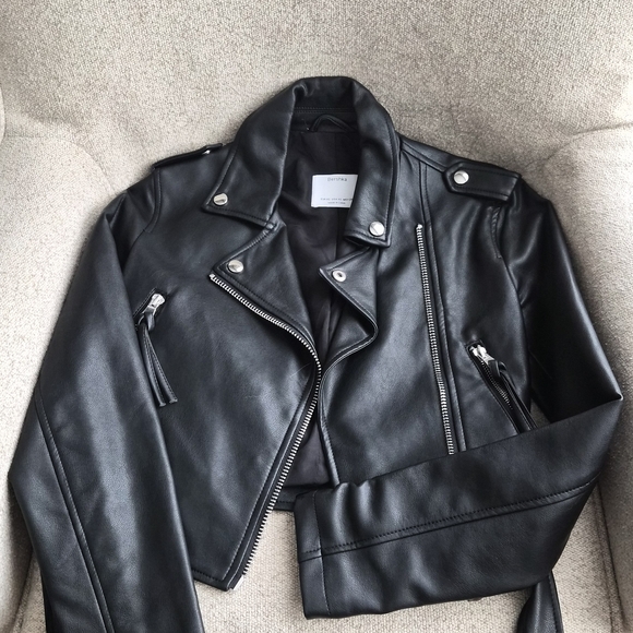 Bershka Jackets & Blazers - Bershka Black Leather Jacket
